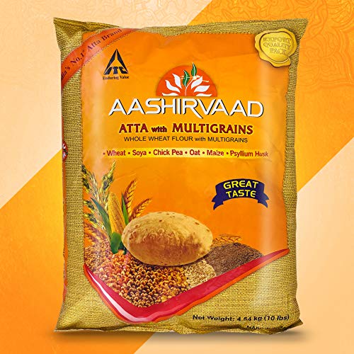 Itc Aashirvaad Whole Wheat Flour With Multigrains, 10Lb., 4.54Kg