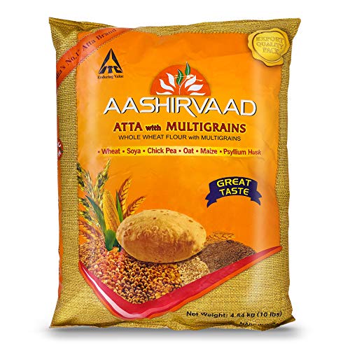 Itc Aashirvaad Whole Wheat Flour With Multigrains, 10Lb., 4.54Kg