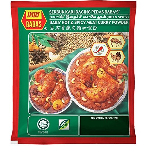 Malaysia Best Brand / Babas Hot &Amp; Spicy Meat Curry Powder / Mad