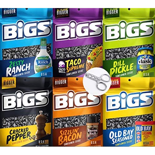 Sunflower Seeds Bigs Variety Pack 5.35 Oz Resealable Bags: Ranch