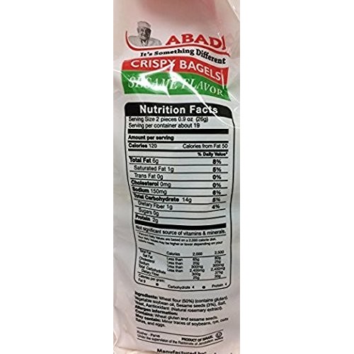 Abadi Crispy Bagels Sesame Flavor 2 Oz. Pk Of 2.