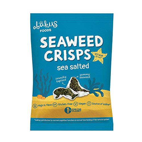 6 X Abakus Food Natural Sea Salted Seaweed Crisps - 0.63 Oz