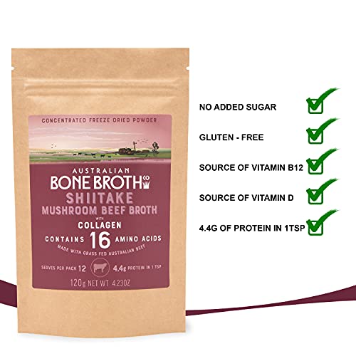 Shiitake Mushroom Beef Broth With Collagen- Instant Fresh Nutrie