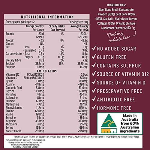 Shiitake Mushroom Beef Broth With Collagen- Instant Fresh Nutrie