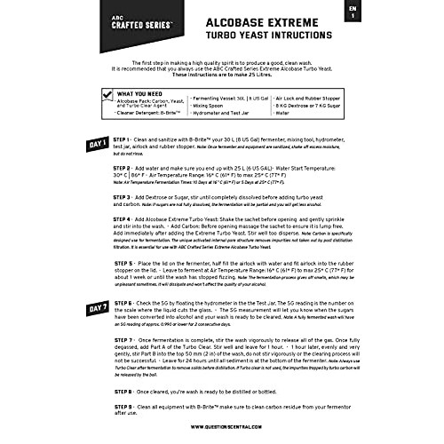 Abc Cork Turbo Yeast | Alcohol Ingredient Kit | Makes 25L Of 23%