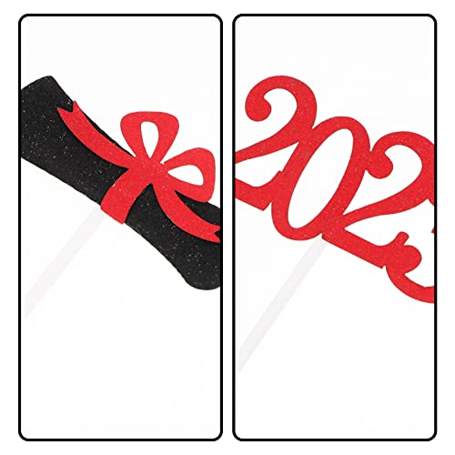 Aboofan 24Pcs Graduation Cupcake Toppers 2023 Diploma Grad Cap C