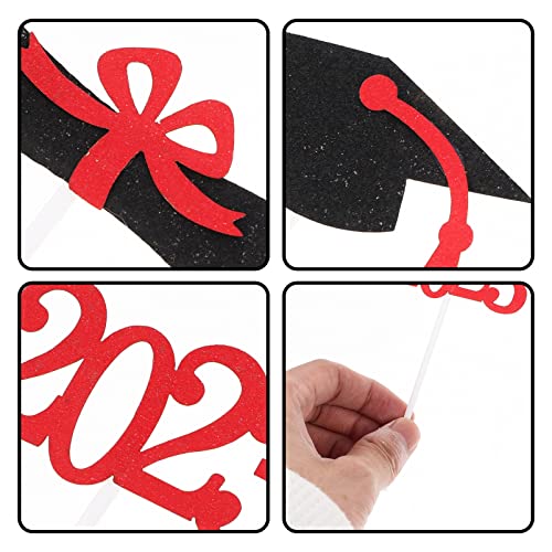 Aboofan 24Pcs Graduation Cupcake Toppers 2023 Diploma Grad Cap C