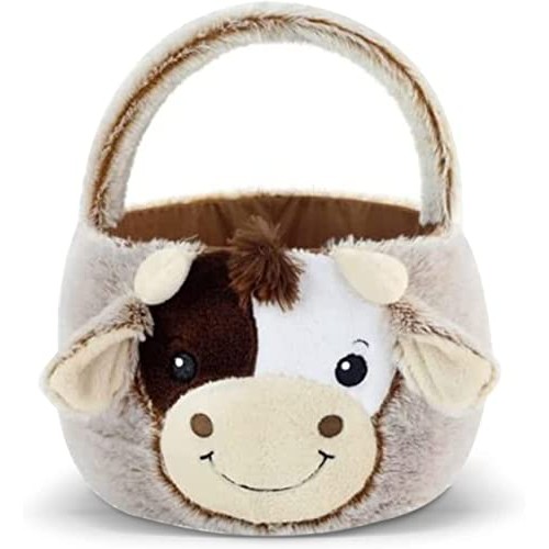 2022 Cute Plush Cow Easter Basket-10/25Cm, Spring Basket With Pl