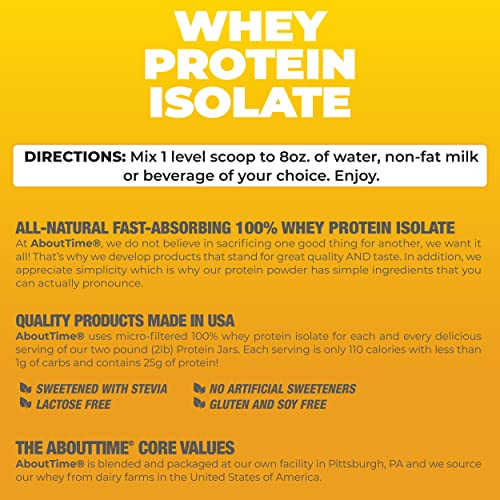 About Time Whey Isolate Protein, Non-Gmo, All Natural, Lactose/G