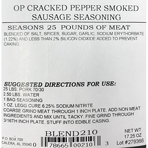 A.C. Legg - Op Cracked Pepper Smoked Sausage Seasoning, 17.25 Ou