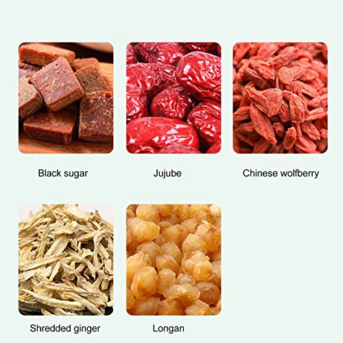 Acogedor 180g6.3oz Black Sugar Ginger Jujube Tea, 10 Counts Herb...