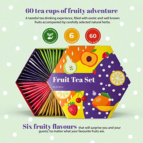 Acorus Fruit Luxury Tea Set - 6 Varieties 60 Tea Bags