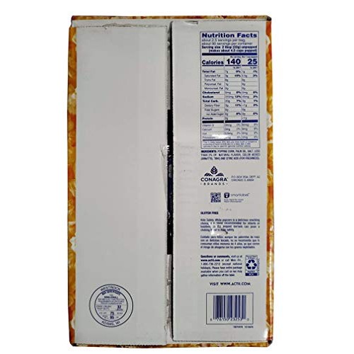 Act 2 Butter Lovers Microwave Popcorn 5.15Lb 100% Whole Grain 36