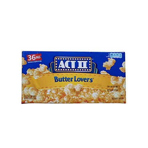 Act 2 Butter Lovers Microwave Popcorn 5.15Lb 100% Whole Grain 36