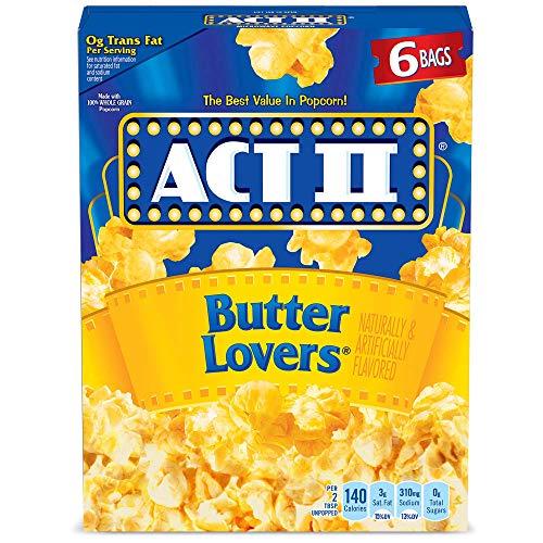 Act Ii, Microwave Popcorn, Butter Lovers, 2.75-Oz. Bags, 6 Ct