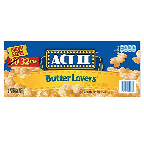 Act Ii Butter Lovers Microwave Popcorn, 2.75 Ounce 32 Pack