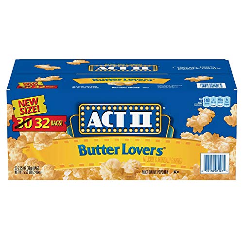 Act Ii Butter Lovers Microwave Popcorn, 2.75 Ounce 32 Pack