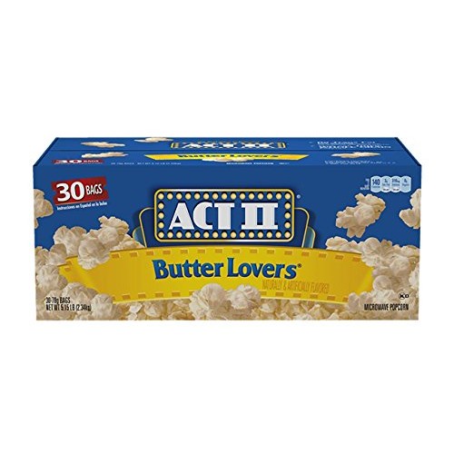 Act Ii Butter Lovers Microwave Popcorn 3Oz., 30 Bags Pack Of 2