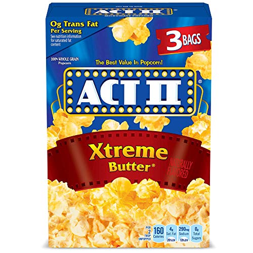 Act Ii Xtreme Butter Microwave Popcorn Bags, 3-Count Pack Of 12