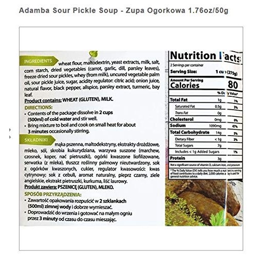 Adamba Sour Pickle Soup Zupa Ogorkowa 50G Bag 3-Pack