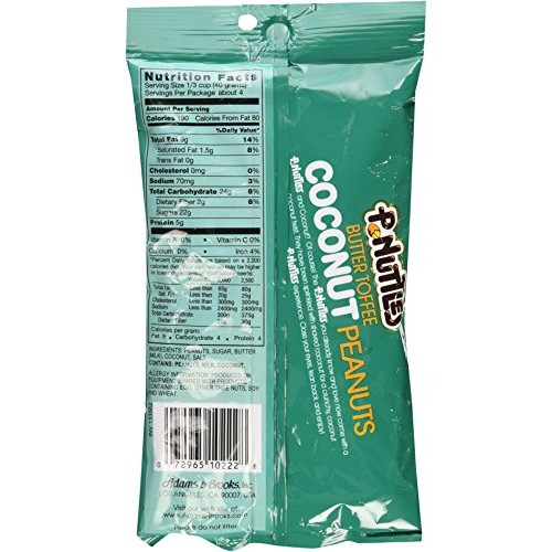 P-Nuttles Butter Toffee Coconut Peanuts, 5.5 Ounce Bag