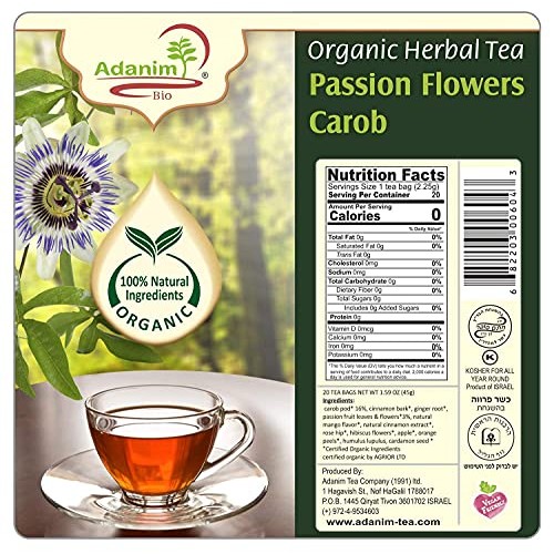 Adanim Bio Organic Passion Flower Tea Bags Pack Of 4