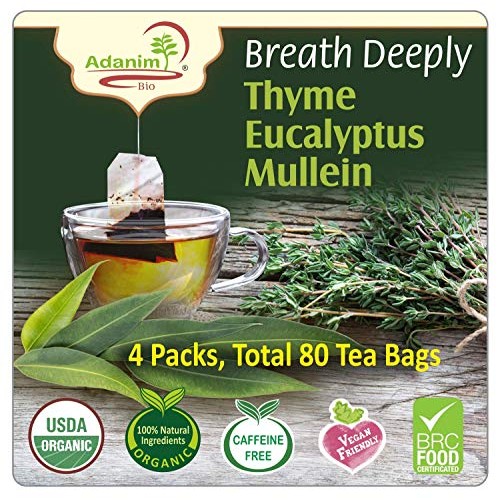 Adanim Bio Eucalyptus Thyme &Amp; Mullein Leaf Tea Bags - Organic Go