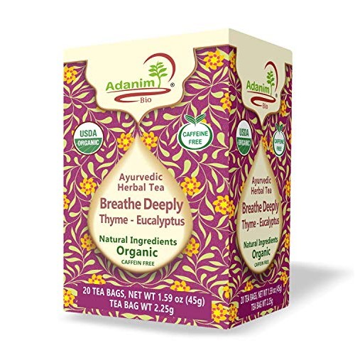 Adanim Bio Eucalyptus Thyme &Amp; Mullein Leaf Tea Bags - Organic Go