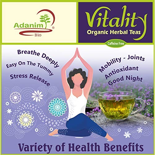 Adanim Bio Organic Herbal Teas Vitality Gift Box Sampler 8 Flav