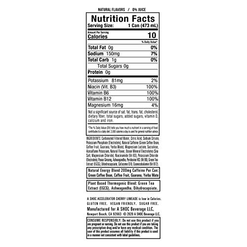 Adrenaline Shoc Accelerator Cherry Limeade 16 Fluid Ounce Can, P