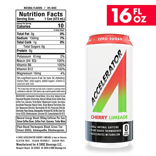 Adrenaline Shoc Accelerator Cherry Limeade 16 Fluid Ounce Can, P
