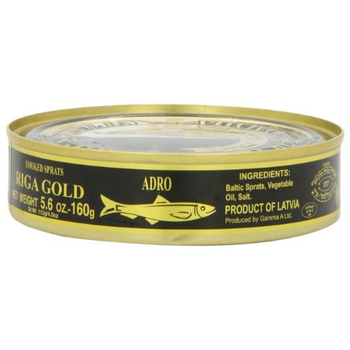 Adro Riga Smoked Sprats, 5.6-Ounce Pack Of 12