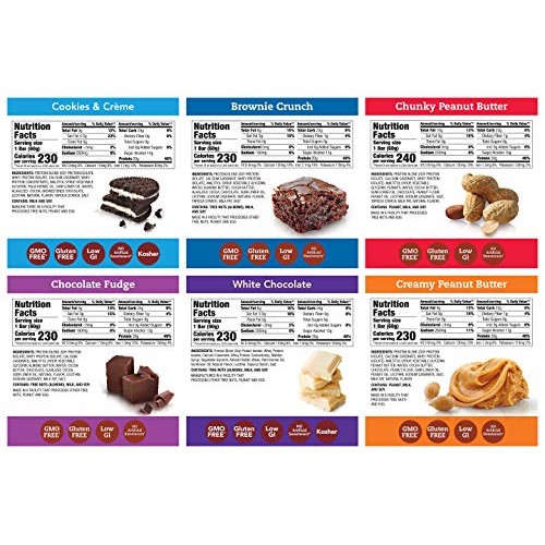 Thinkthin High Protein Bars - Variety Sampler Pack, 6 Flavors, 2