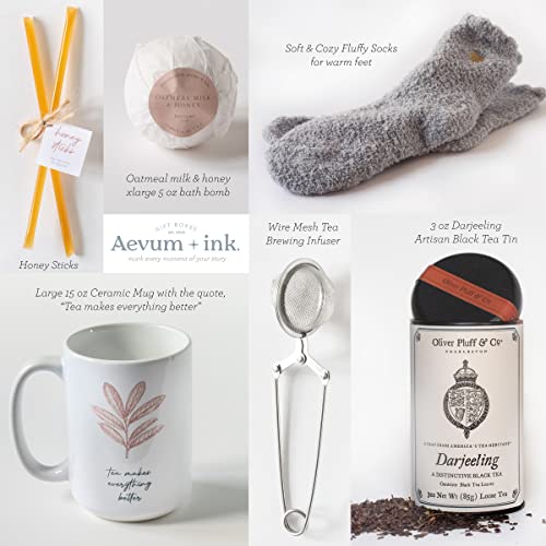 Aevum + Ink College Care Package Tea Gift Baskets, Tea Sets For
