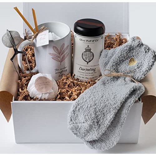 Aevum + Ink College Care Package Tea Gift Baskets, Tea Sets For