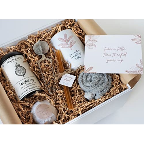 Aevum + Ink College Care Package Tea Gift Baskets, Tea Sets For