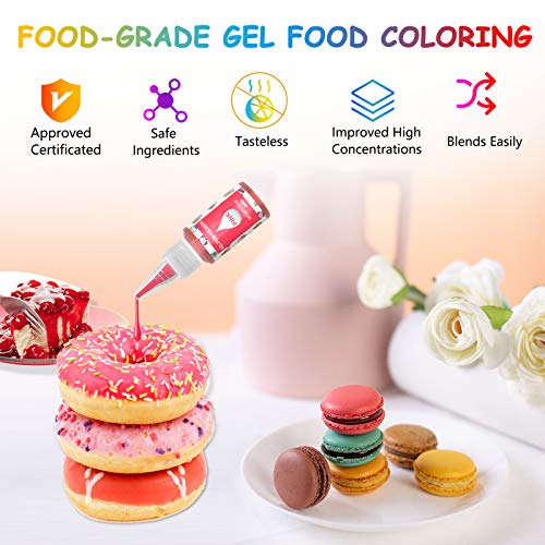 Gel Food Coloring Set For Cake Decorating - Agq Edible Neon Gel