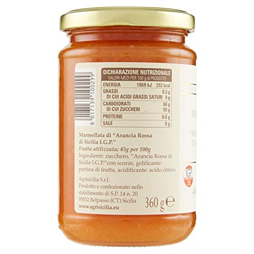 Sicilian Jam By Agrisicilia - Blood Orange Marmalade 12.7 Ounce