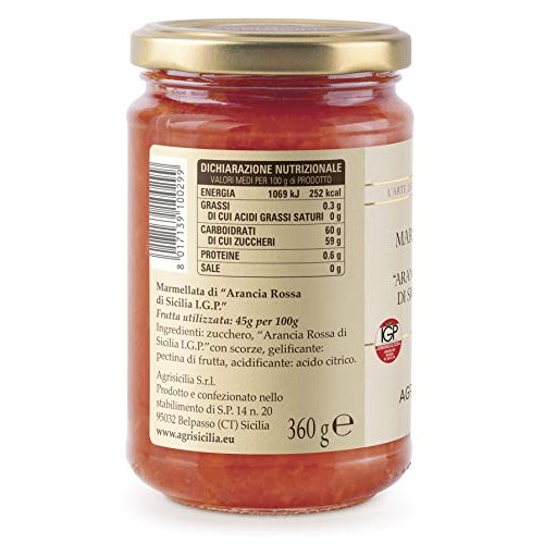 Sicilian Jam By Agrisicilia - Blood Orange Marmalade 12.7 Ounce