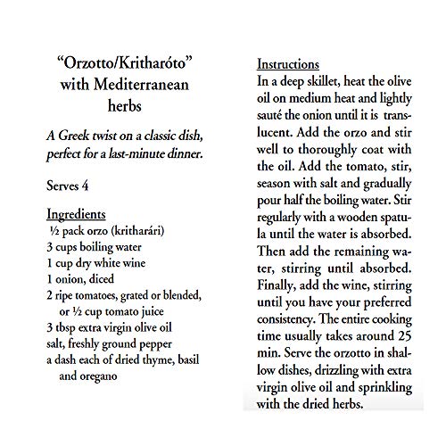 Agrozimi Traditional Kritharaki, Greek Orzo Pasta, Bronze Die-Cu