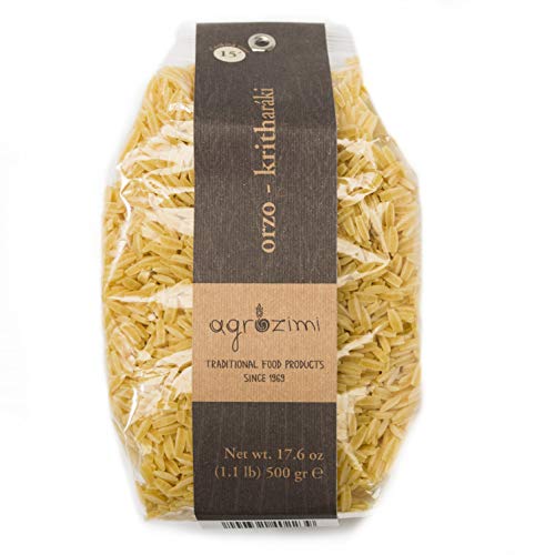 Agrozimi Traditional Kritharaki, Greek Orzo Pasta, Bronze Die-Cu