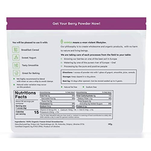 Organic Freeze Dried Wild Blueberry Powder 8 Oz | Usda Certified