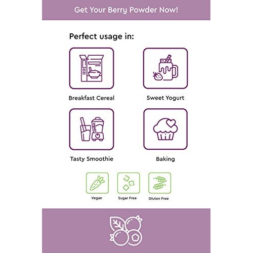 Organic Freeze Dried Wild Blueberry Powder 8 Oz | Usda Certified