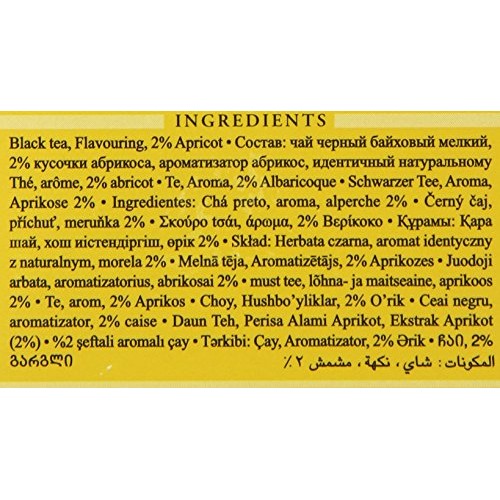 Ahmad Tea Apricot Sunrise Black Tea, 20 Tea Bags Boxes Pack Of 6