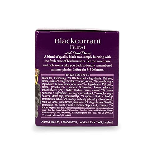 Ahmad Tea Black Tea, Blackcurrant Burst, 20 Ounce Pack Of 6