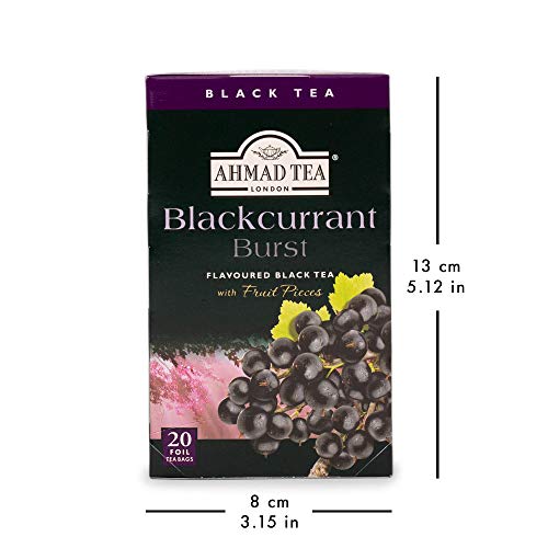 Ahmad Tea Black Tea, Blackcurrant Burst, 20 Ounce Pack Of 6
