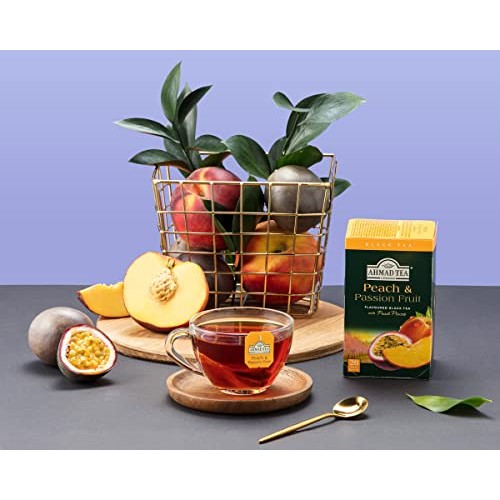 Ahmad Tea Black Tea, Peach And Passion Fruit Teabags, 20 ct Pac...