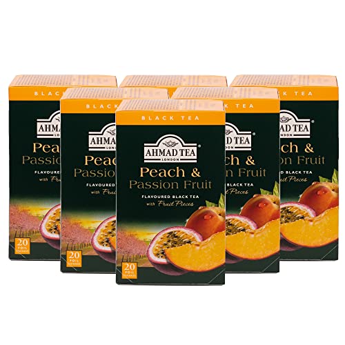 Ahmad Tea Black Tea, Peach And Passion Fruit Teabags, 20 ct Pac...