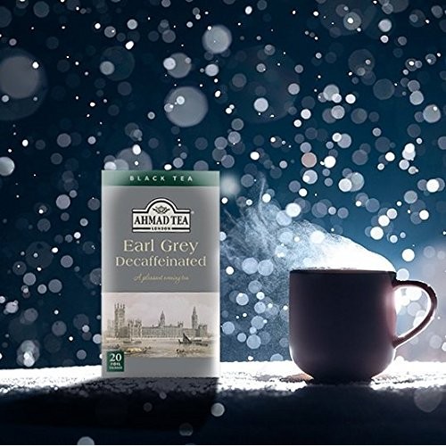 Ahmad Tea Decaffeinated Earl Grey Tea, 20-Count Boxes Pack Of 6