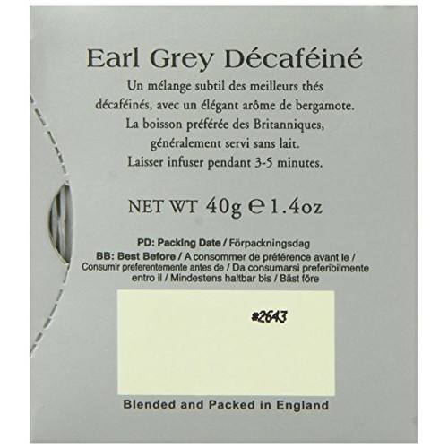 Ahmad Tea Decaffeinated Earl Grey Tea, 20-Count Boxes Pack Of 6